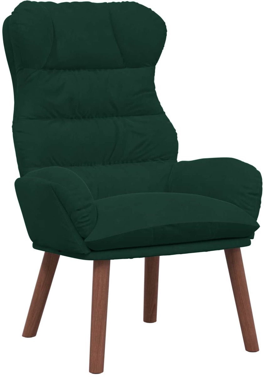 vidaXL Fauteuil - Donkergroen - 69 - x - 74 - x - 93 - cm - Fluweel
