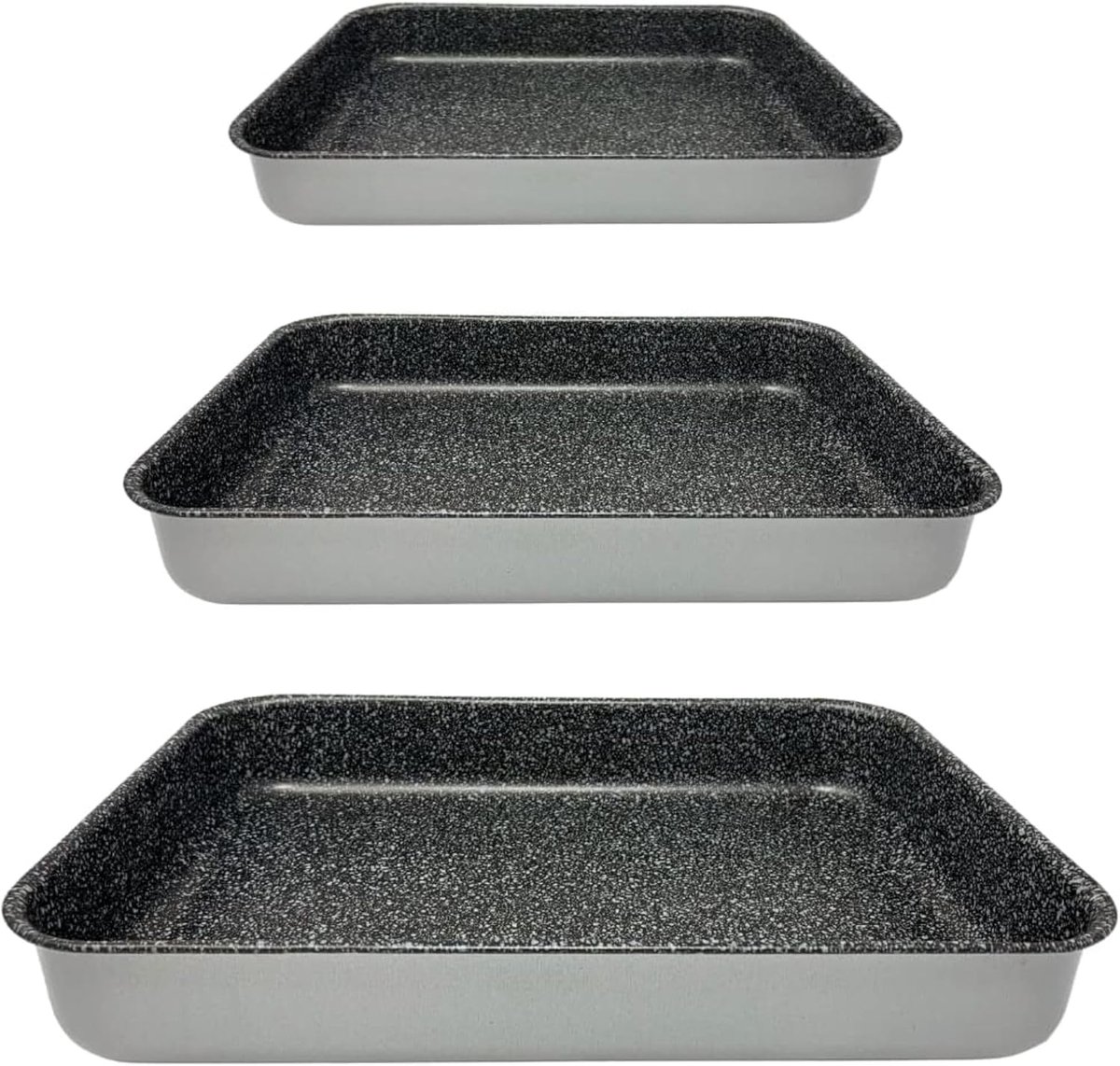 Set van 3 Aluminium Bakplaten met Antiaanbaklaag - Vaatwasmachinebestendig - Diverse Maten
