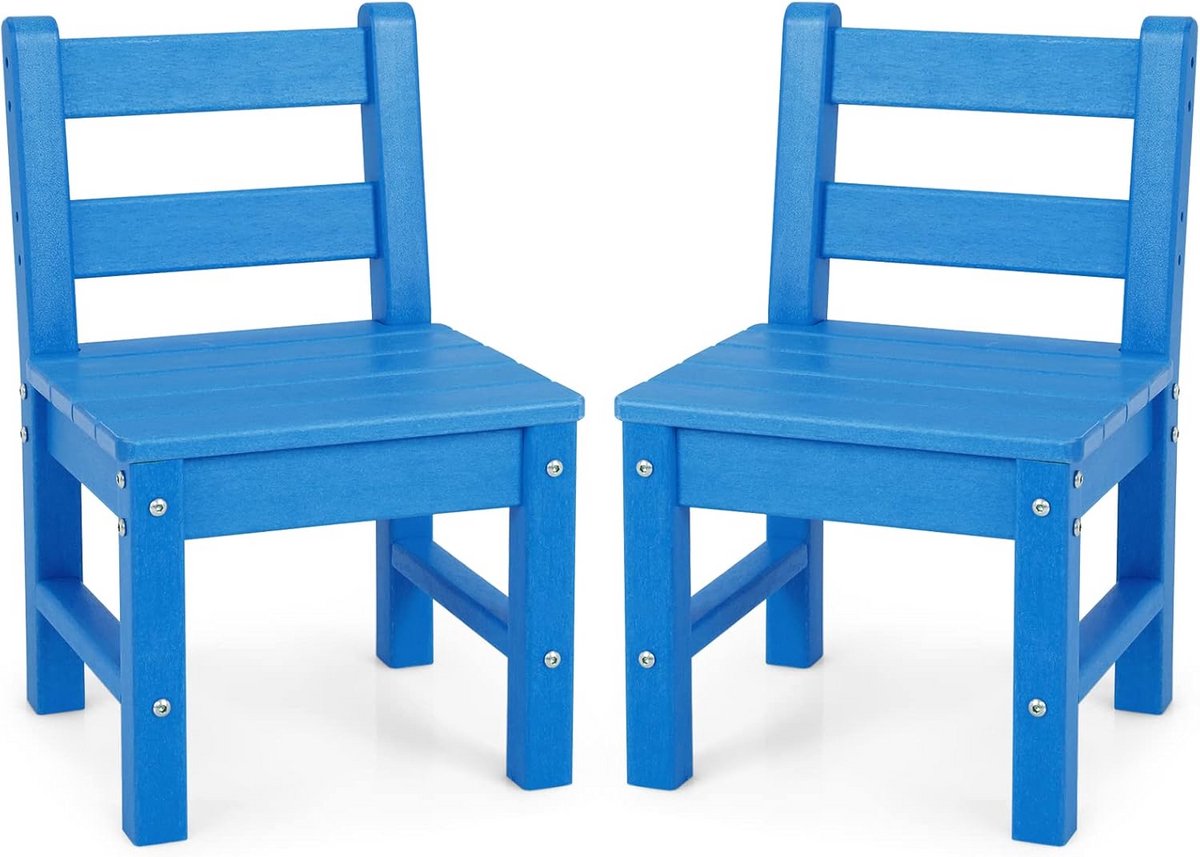 Set van 2 Kleine Kinderstoelen Kunststof Kinderzitje Binnen en Buiten