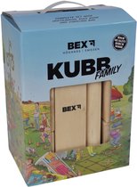 Bex Kubb Family – Zweeds Vikingschaak – Duurzaam Buitenspel – FSC Berkenhout – Koning Met Houtkleurige Kroon – Vanaf 8 Jaar – Inclusief Opbergnet Met Trekkoord