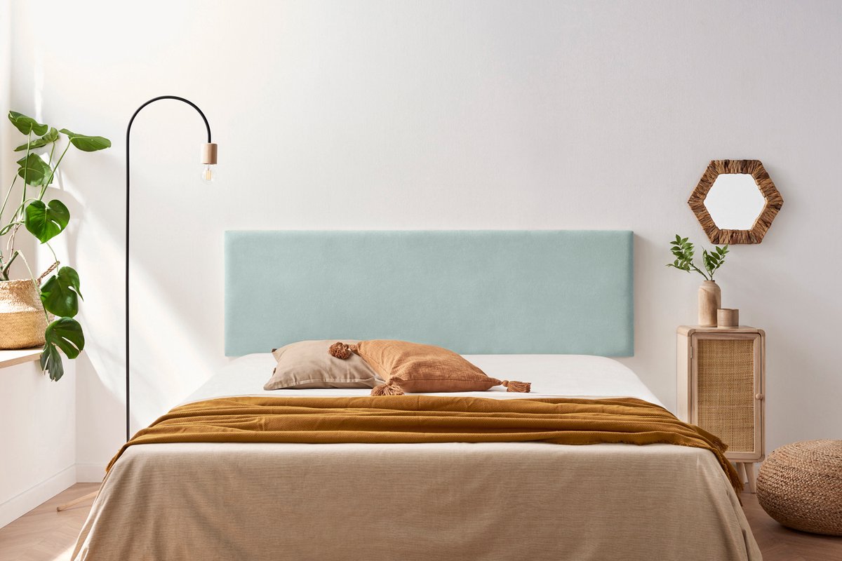 Moonia Hoofdbord - Aqualine - Minimalistisch - Aqua Groen - Duurzaam en Vlekafstotend - 50 cm Hoogte