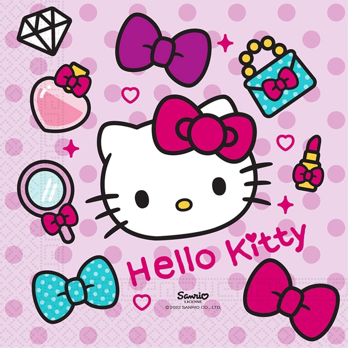 Papieren Servetten FSC Hello Kitty Fashion Stylisch (20 stuks, Dubbellaags)