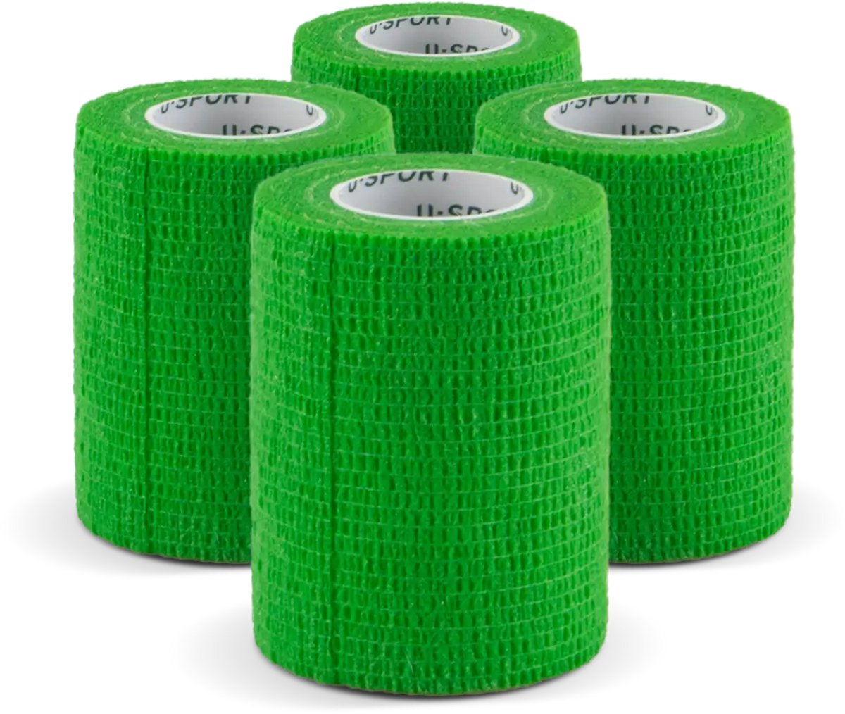U-Sport Athlete Sock Wrap - Groen - 4 stuks - 7,5 cm x 5 m - Zelfhechtend - Cohesief Verband - Voor Voetbal & Gripsokken
