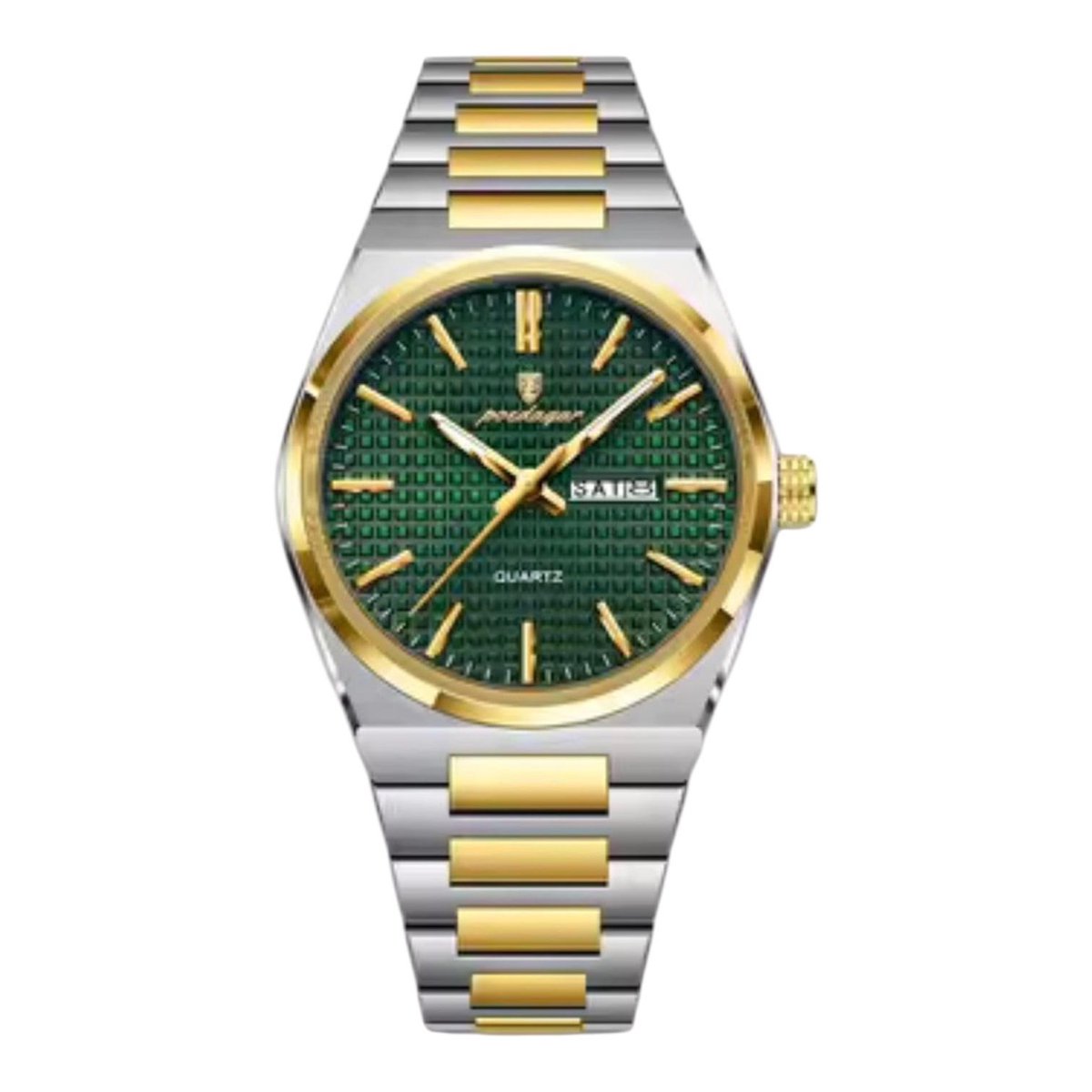 Herenhorloge - Polshorloge - Heren - Horloge - Horlogedoos - Mannen - Zilver Goud Groen - RVS