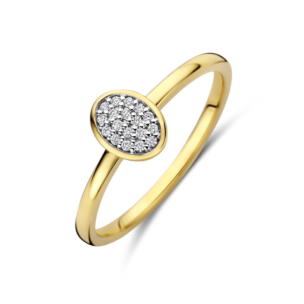 14K geelgouden ring diamant 0.06ct h si - 4035550