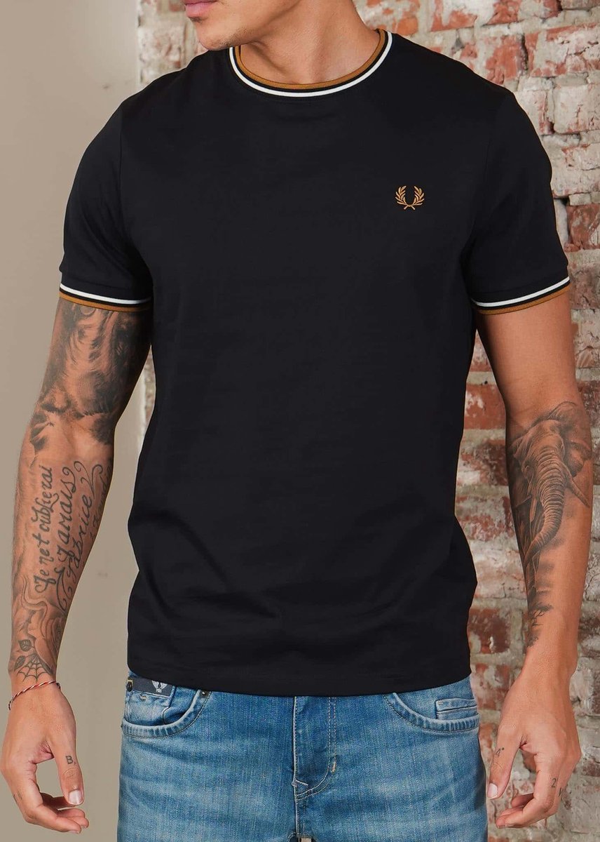 Fred Perry Twin tipped t-shirt P69 Zwart