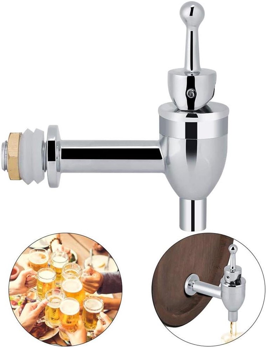 Koperen drinksysteem met tapkraan voor drankdispenser op werkblad