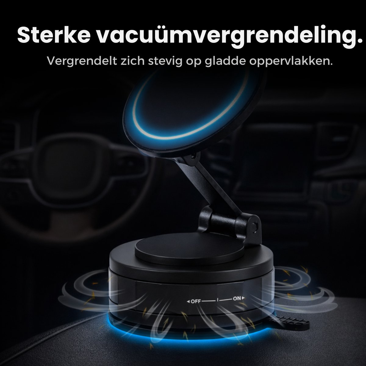VeryGoods™ Magnetische Telefoonhouder Auto - Geschikt voor alle telefoons - Magneet Vacuüm GSM Houder - Telefoonhouder Zuignap Magnetisch - Smartphone Houder Dashboard - Auto Accessories – foto 5