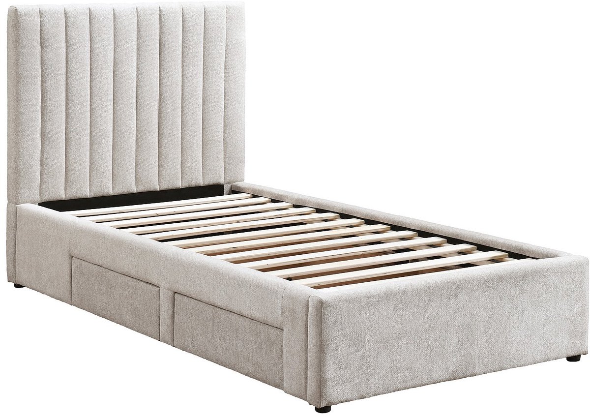 Vente-unique Bedframe stof beige 90 x 190 cm