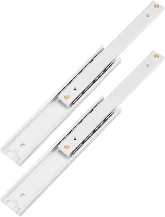 Geleide rails 16 mm voor ladekast - Mini Aluminium - Glad - 100 mm | bol
