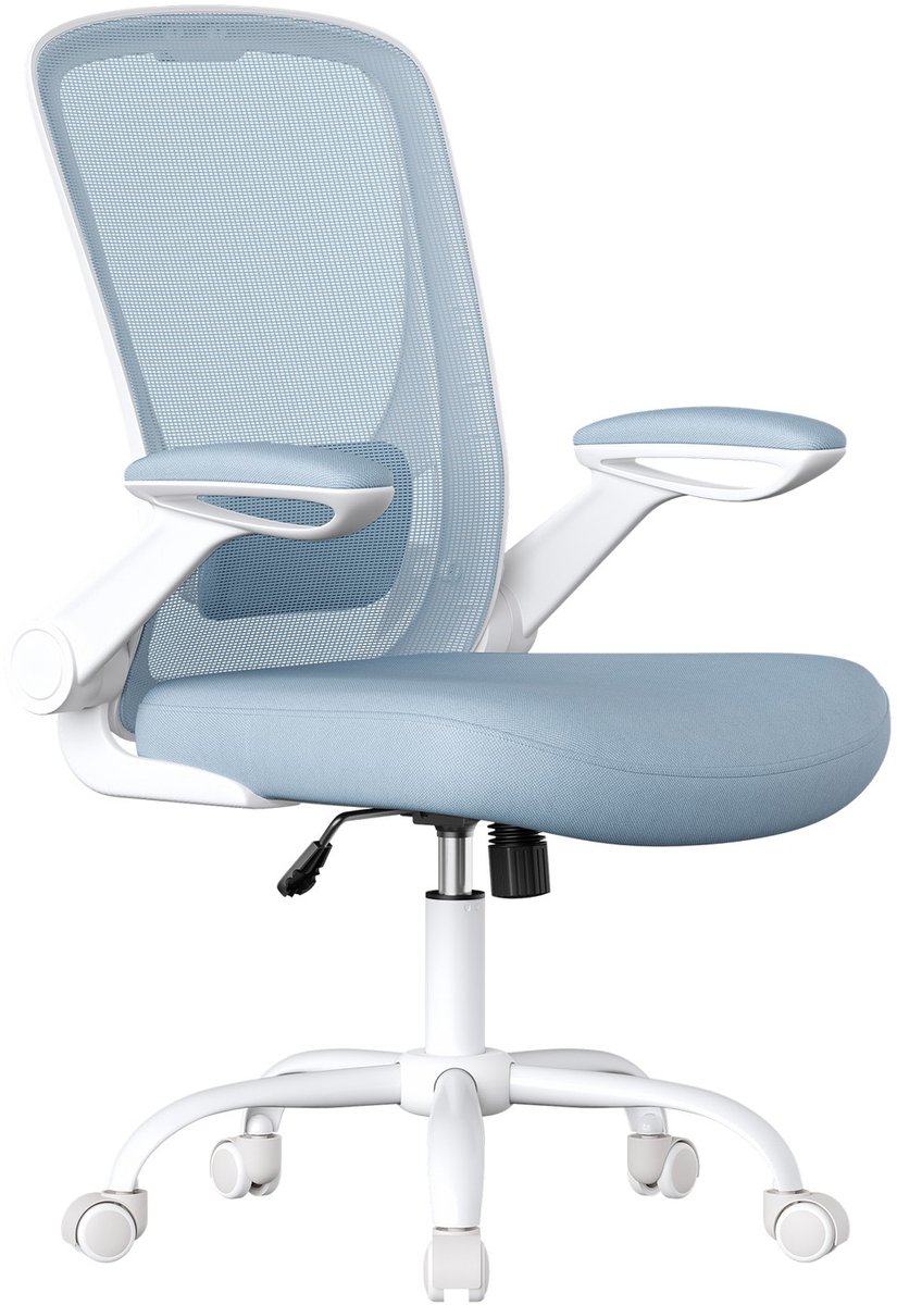 Songmics Bureaustoel - Ergonomisch - Mesh - Met schommelfunctie Blauw