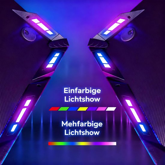 Gaming Bureau - Computer Tafel - Thuiswerken Studeren - RGB Verlichting Afstandsbediening - 120x60x75cm - Zwart — afbeelding 3