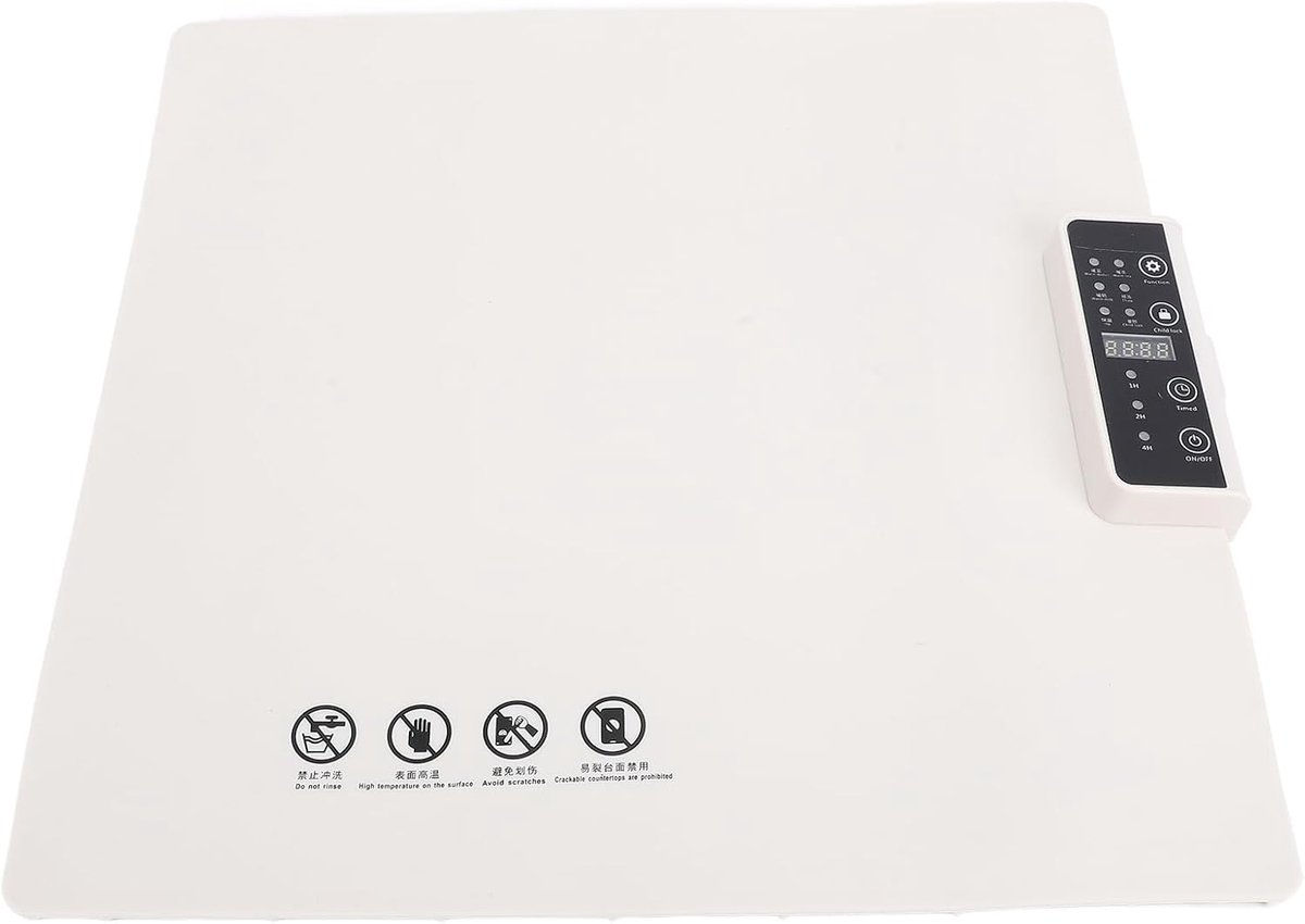 Elektrische Verwarmingsplaat - Oprolbare Warmhoudplaat - Eten Warm Houden - 5 Temperatuur Instellingen - 37x38cm - Wit