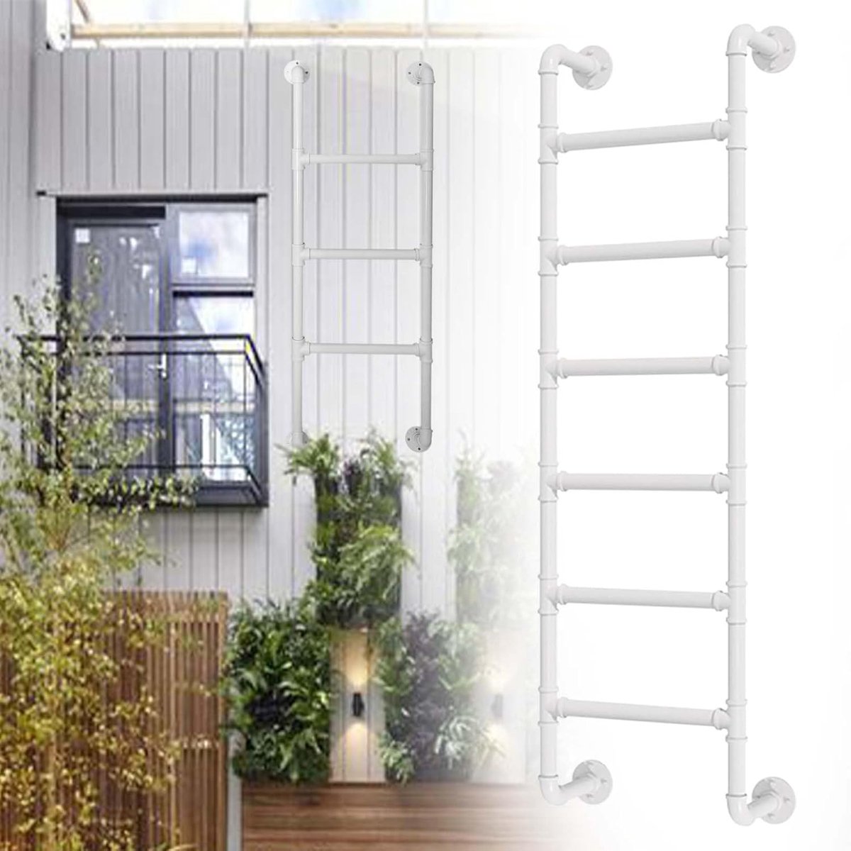 Universele Ladder - Wandladder Zolder - Veilig Bereiken - Op Maat Gemaakt - 100-300cm Hoog - Zwart Metaal