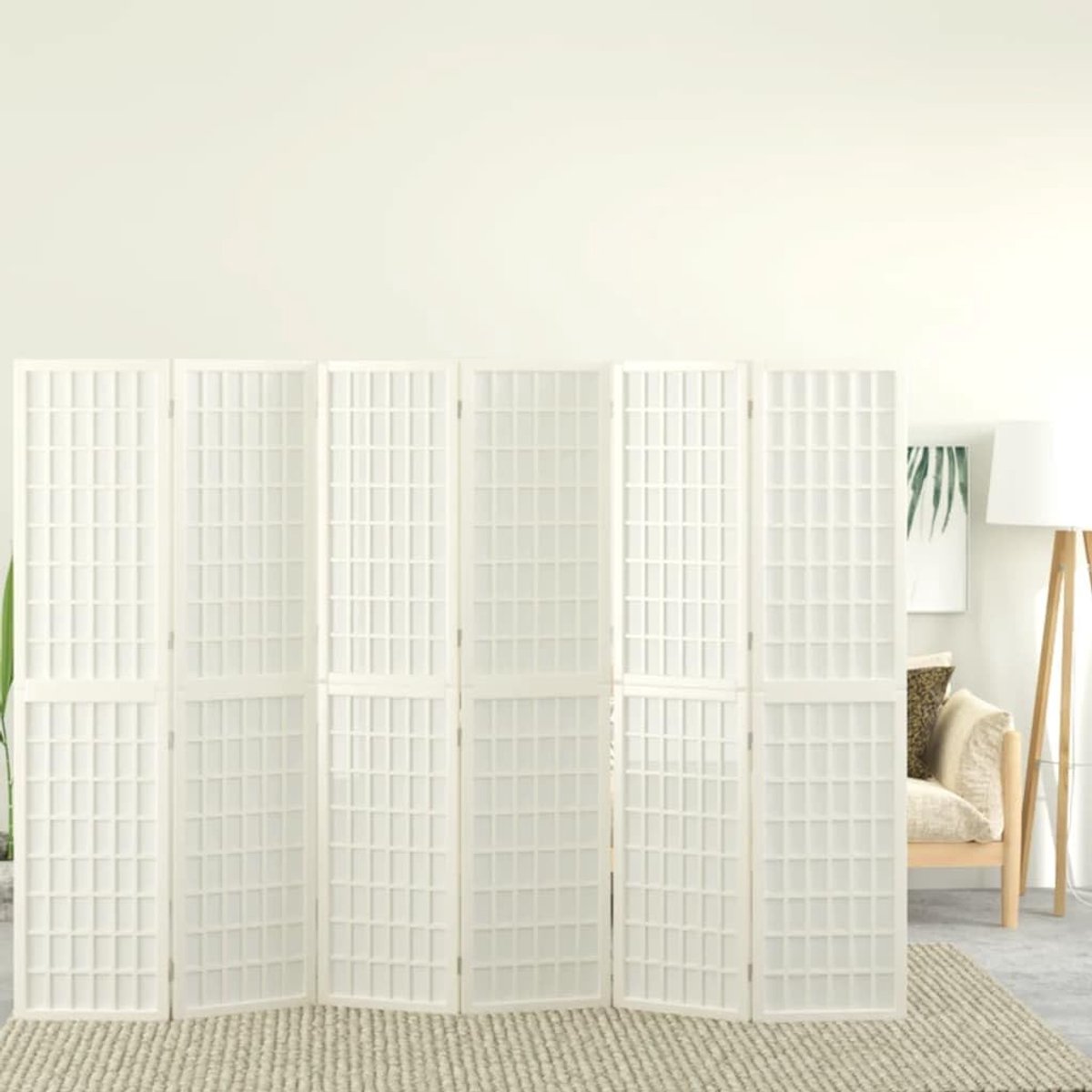 Kamerscherm 6-delig - Ruimteverdeler Shoji - Inkijkbescherming - Massief hout Shoji-design