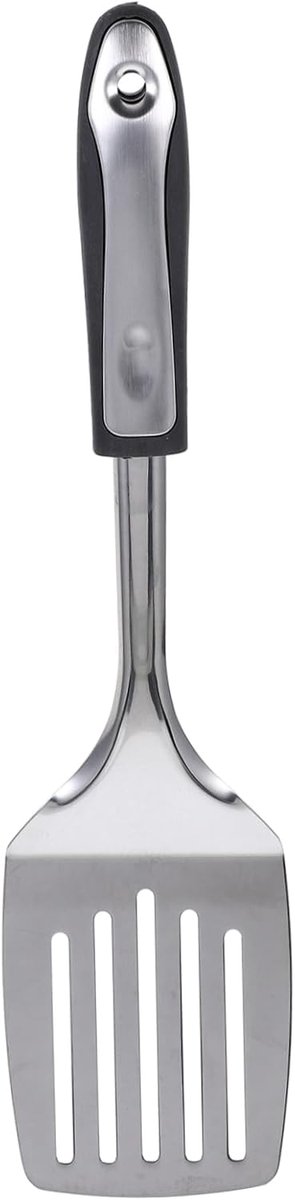 Gekartelde Spatel - Keuken Tool - Biefstuk Burger - Hittebestendig Handvat - 33.2x8cm - Zwart