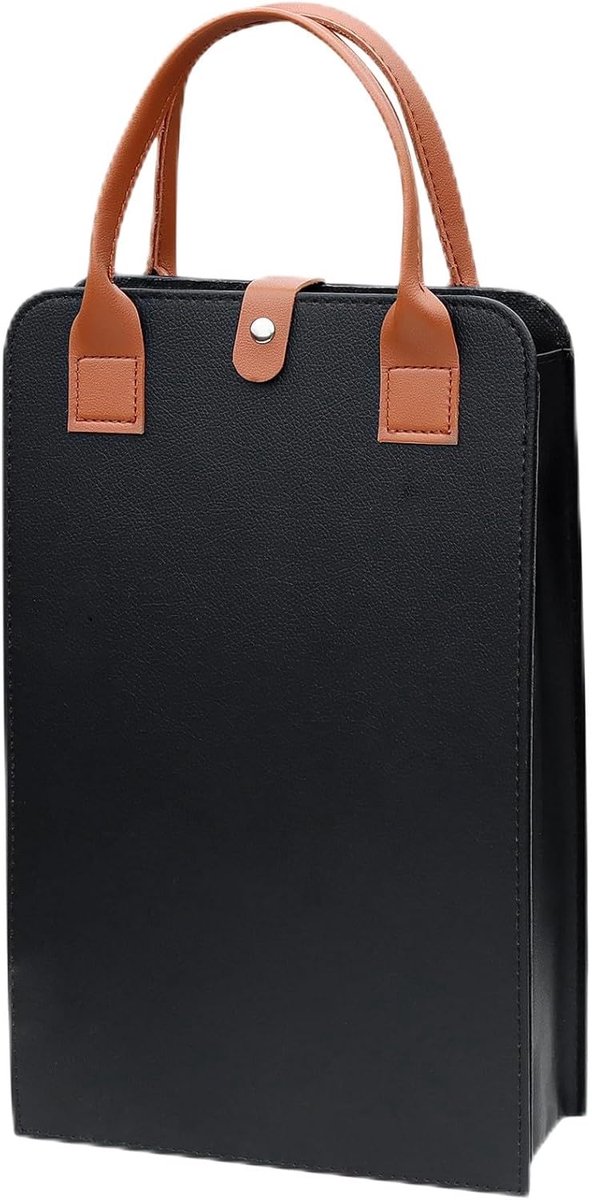 Weintas 2 Flessen - Flessendrager Luxe - Wijn Cadeau - Waterdicht PU Leer - 22 x 9.5 x 35 cm
