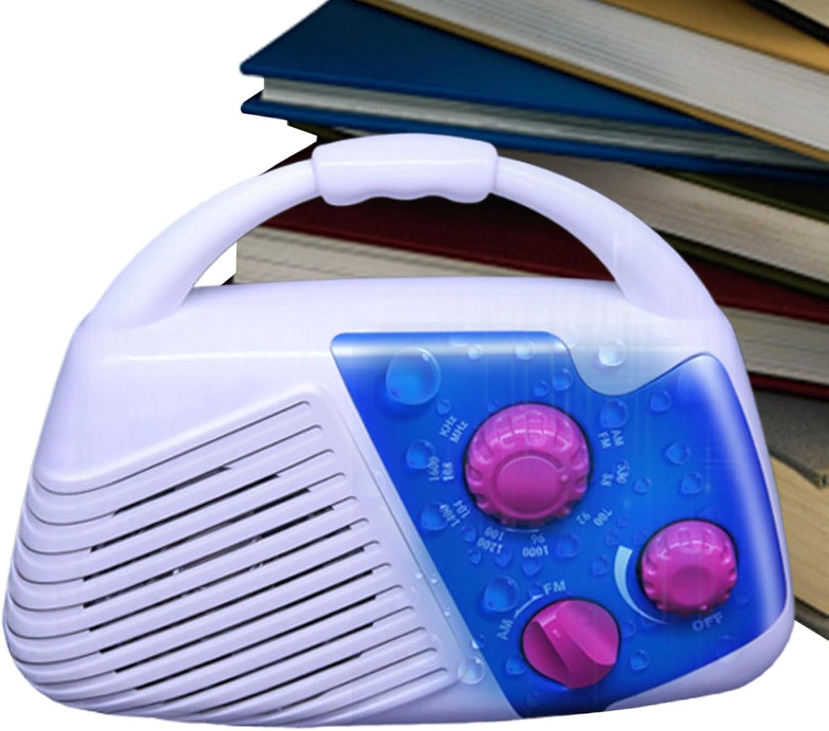 Waterdichte Doucheradio - Draagbare AM FM - Ontspanning Buiten - IPX4 Waterdicht - 15x5.5x12.5 cm - Wit
