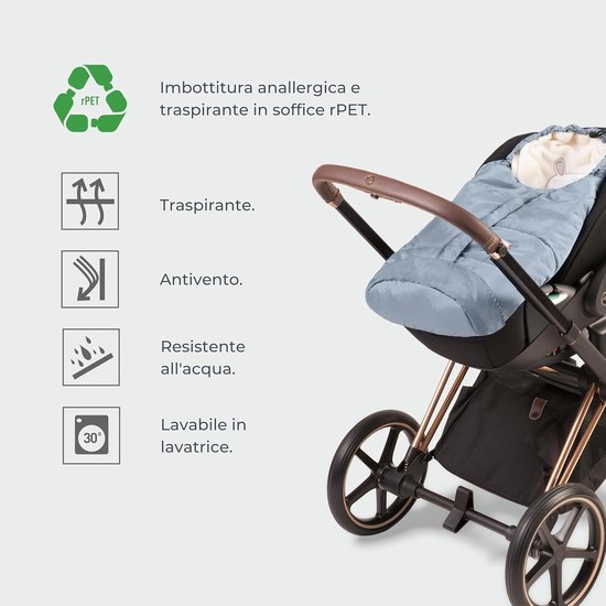 Autozitje Voetenzak - Baby reisdeken - Veilig transport - Koudebestendig tot -10 - Tot 80 cm - Pistache — afbeelding 2