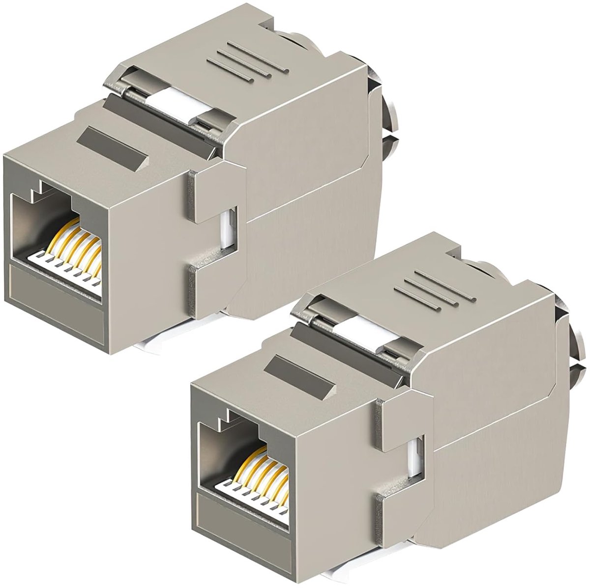 Keystone RJ45 Module - Netwerk Connector - Netwerk Aansluiting - Toolless LSA Klem - Cat 7 10Gbps - Zilver