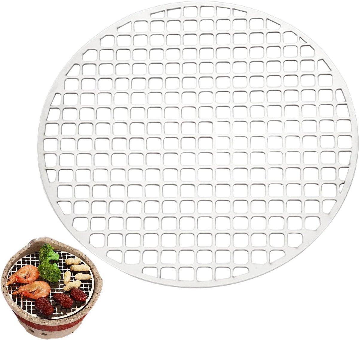 Rond Grillrooster - Vervangingsonderdeel Barbecue - Buiten Koken - Roestvrij Staal - Diameter 18-22cm - Zilver
