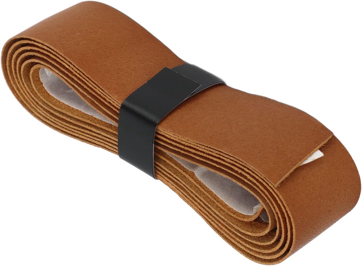Sport Racket Grip - Leer Band - Verbeterde Controle - Echt Rundleer - 1 Meter Lengte - Bruin