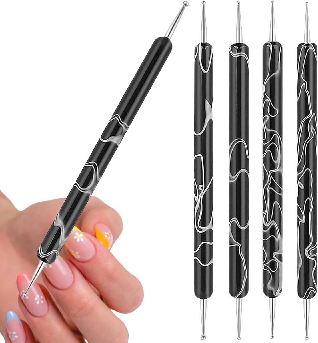 Nagel Dotting Pennen - Dotting Tools - Nagelkunst Maken - Dubbelzijdige Tips - 128 cm Lengte