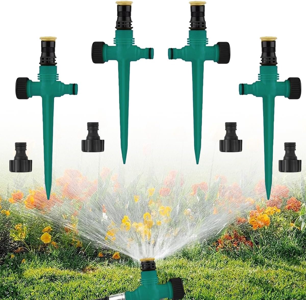 Gazonsproeier Set - Tuin irrigatie - Automatische bewatering - 360 graden dekking - 25 x 20 cm - Groen