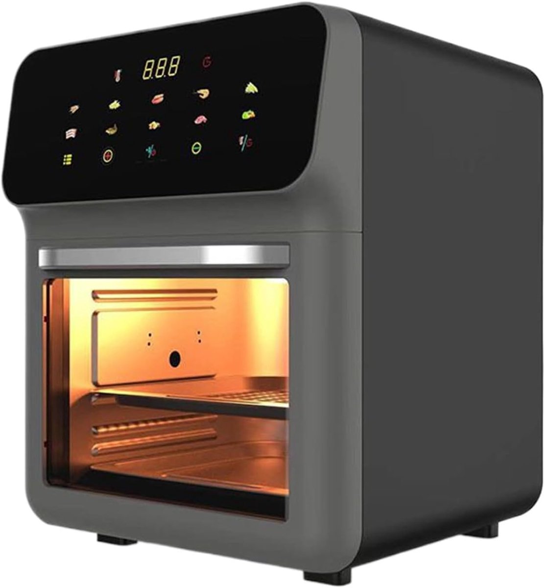Heteluchtfriteuse Oven - Multicooker Airfryer - Gezonde Maaltijden - 15 Liter Capaciteit - 32 x 34 x 32 cm - Zwart