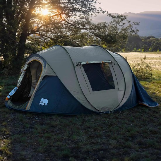 Pop-up Tent - Snel Opzetbaar - Kamperen Outdoor - Opbouw in 1 Seconde - 4 Personen 280cm - Zandkleurig — afbeelding 2