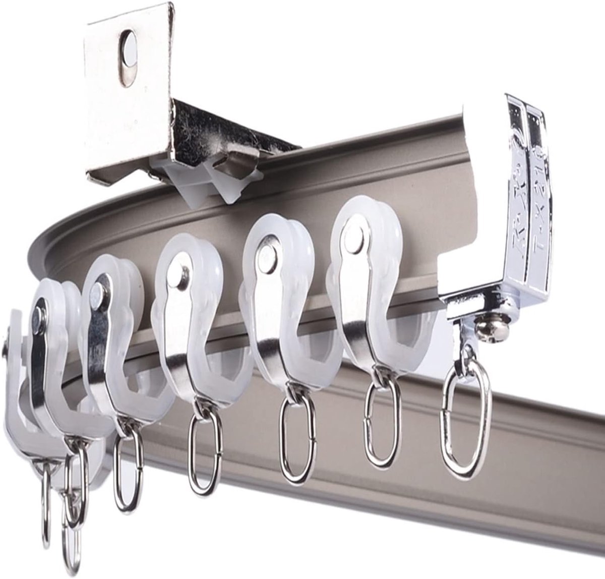 Aluminium Gordijnroede - Balkon Rail - Buiten Ophangen - Duurzaam Weerbestendig - 5 Meter Lengte - Wandsteun