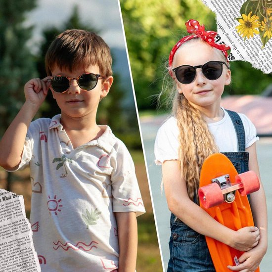 Gepolariseerde Kinderzonnebril Rond Klassiek UV400 Bescherming Jongens Meisjes van Merkloos — afbeelding 2