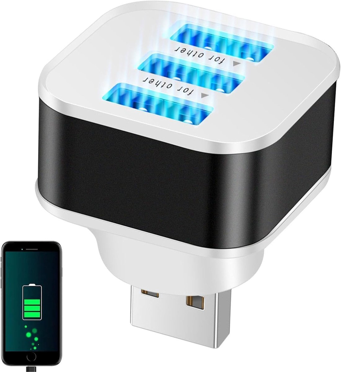 USB Splitter - Poort Verlenging - Extra Poorten - Draagbaar Ontwerp - 3 Poorts - Zwart