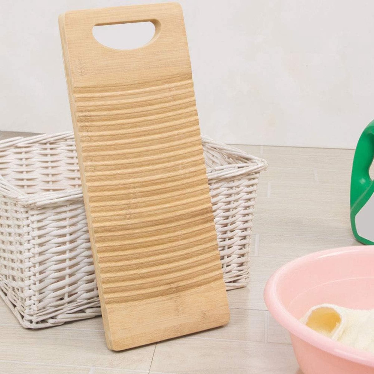 Houten Waskom - Wassen Plank - Kleding Reinigen - Dubbel Verdikt Ontwerp - 51 x 3 cm - Houtkleur