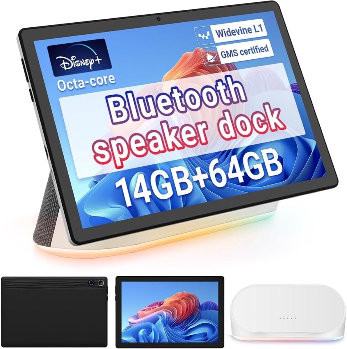 10 inch tablet - Android apparaat - Entertainment en werk - Geïntegreerde soundbar - 10.1 inch scherm - Zwart