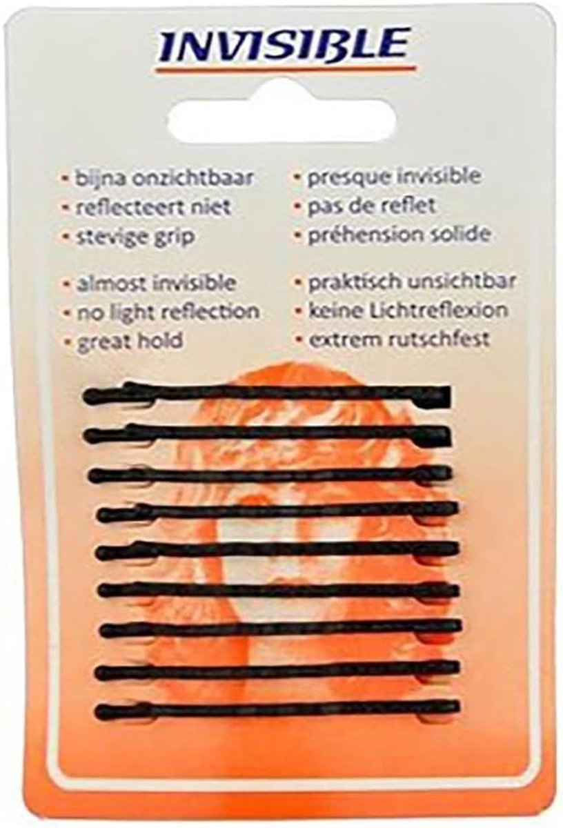 Schuifspelden Grof - Haarclips Onzichtbaar - Haar Styling - Kaart 9 Stuks - 50mm Lengte - Zwart