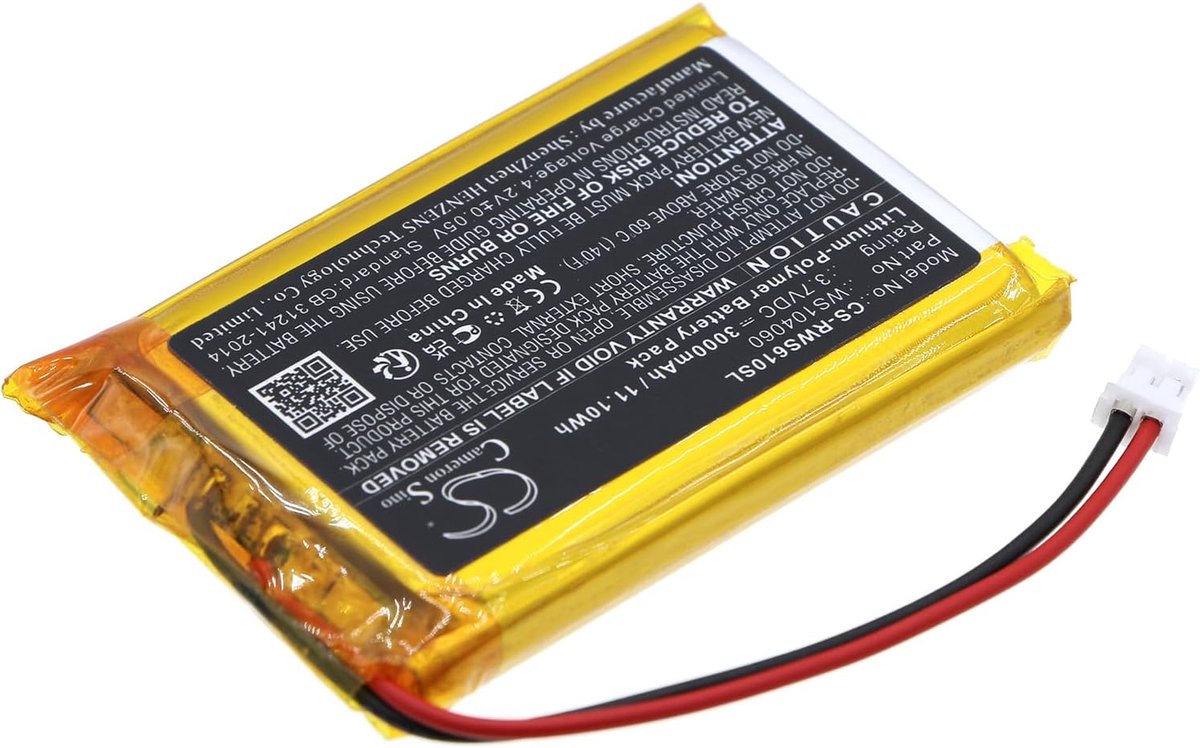Vervangende Batterij - Lithium Polymeer - Apparaat Voeding - 3000mAh Capaciteit - 6.1x3.98x0.94cm - Zwart