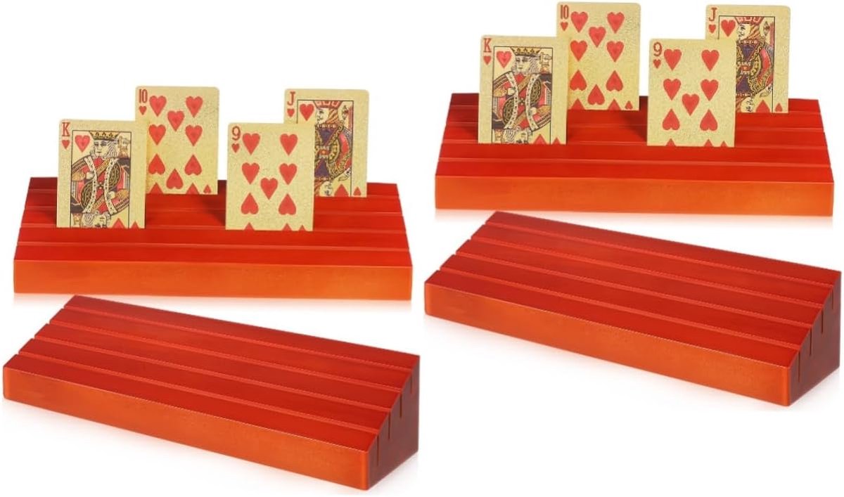 Houten Kaart Houder - Kaart Standaard - Spel Gemak - Verstelbaar Ontwerp - 25 x 8 x 11.8 cm - Bruin