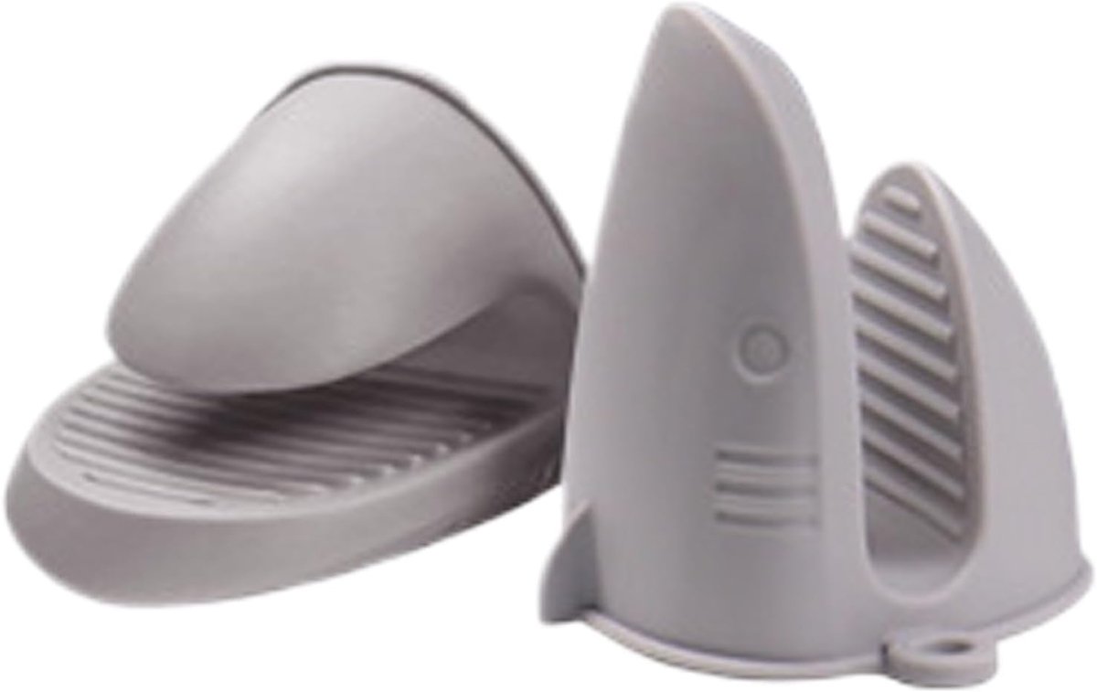 Oven Handschoenen - Hittebestendige Mitts - Keuken BBQ - Antislip Siliconen - 9x9.9x8.8cm - Grijs