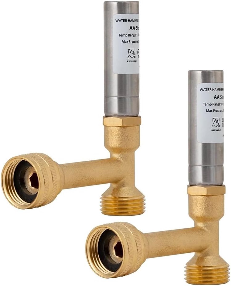 Waterhamervanger Set - Leidingdemper Pijp - Wasmachine Installatie - Messing Constructie - 3/4 Inch NPT