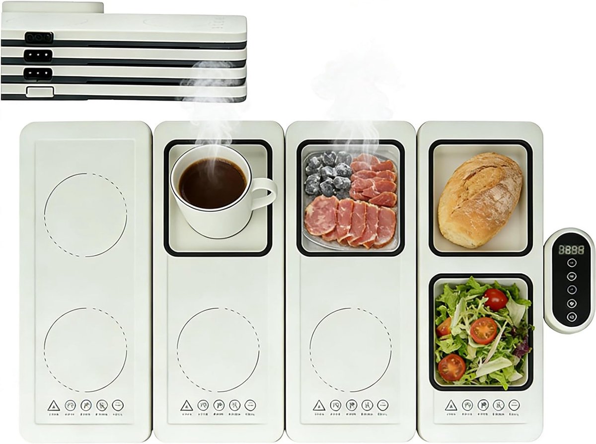 Voedselverwarmer Mat - Buffetserver Warmhouder - Warme Maaltijden Serveren - Modulaire Afneembare Panelen - 1-12 Uur Timer