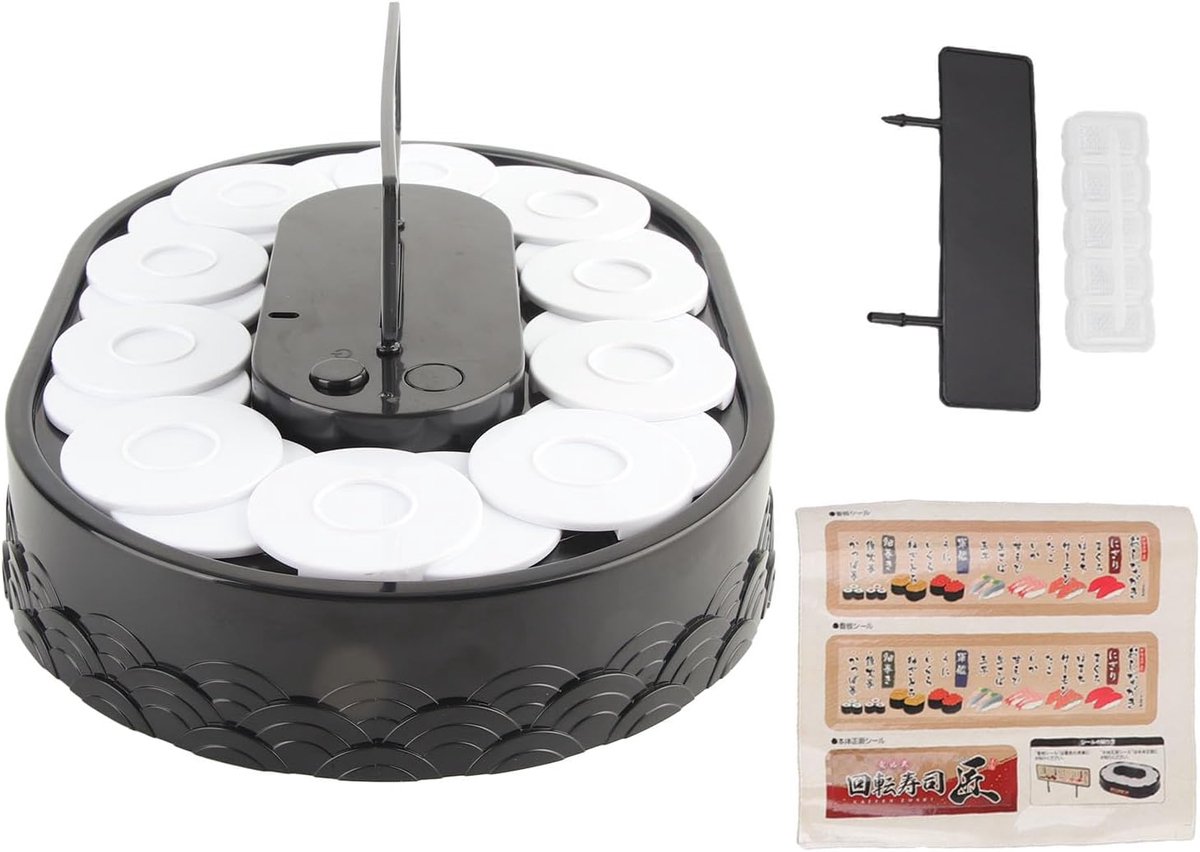 Sushi Machine Dessert Presentatie Feestelijke Tafeldekking Automatisch Roterend 30 x 21 x 6cm Wit