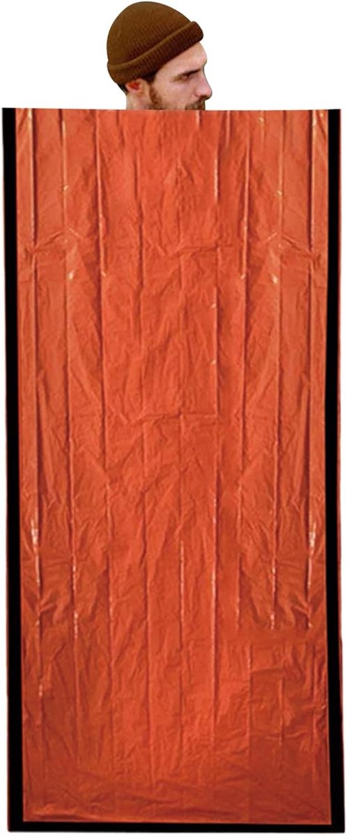 Slaapzak Volwassenen - Lichtgewicht Warm - Kamperen Wandelen - Warmte Reflectie Technologie - 266 x 91 cm - Oranje