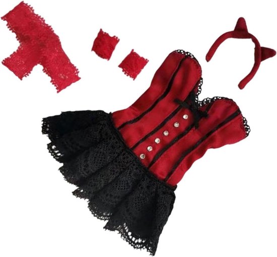 Miniatuur Poppenjurkjes - 1/6 Schaal Kleding - Poppen Aankleden - Complete Outfit Set - 12 cm Jurk — afbeelding 3