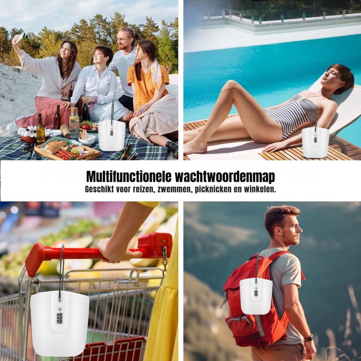 RWB® Telefoonkluis - Focus Box - Elektrosnische Telefoonkluis - Wit -‎ 20 x 19 x 11 cm
