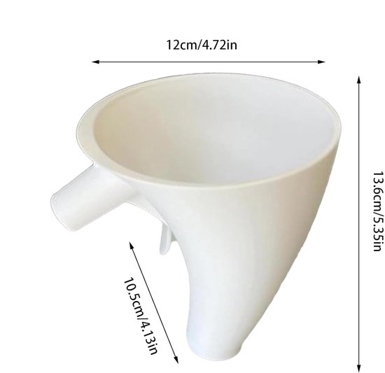 Mixer Trechter Opzetstuk - Bakken Hulpmiddel - Beslag Maken - Voedselveilig Materiaal - 12 x 13.6 cm - Wit — afbeelding 5