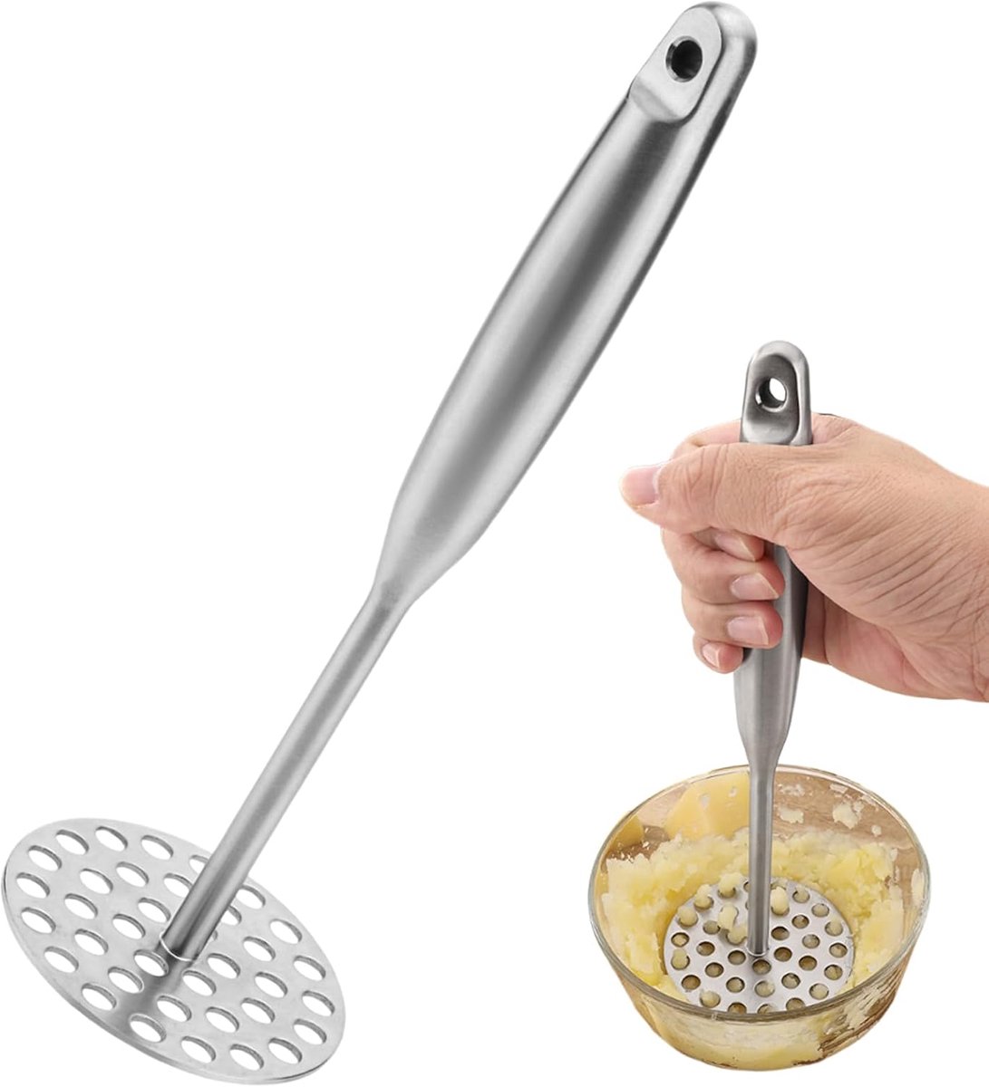 Aardappelstamper - Keukenstamper - Puree Maken - Roestvrij Staal - 25.5 cm