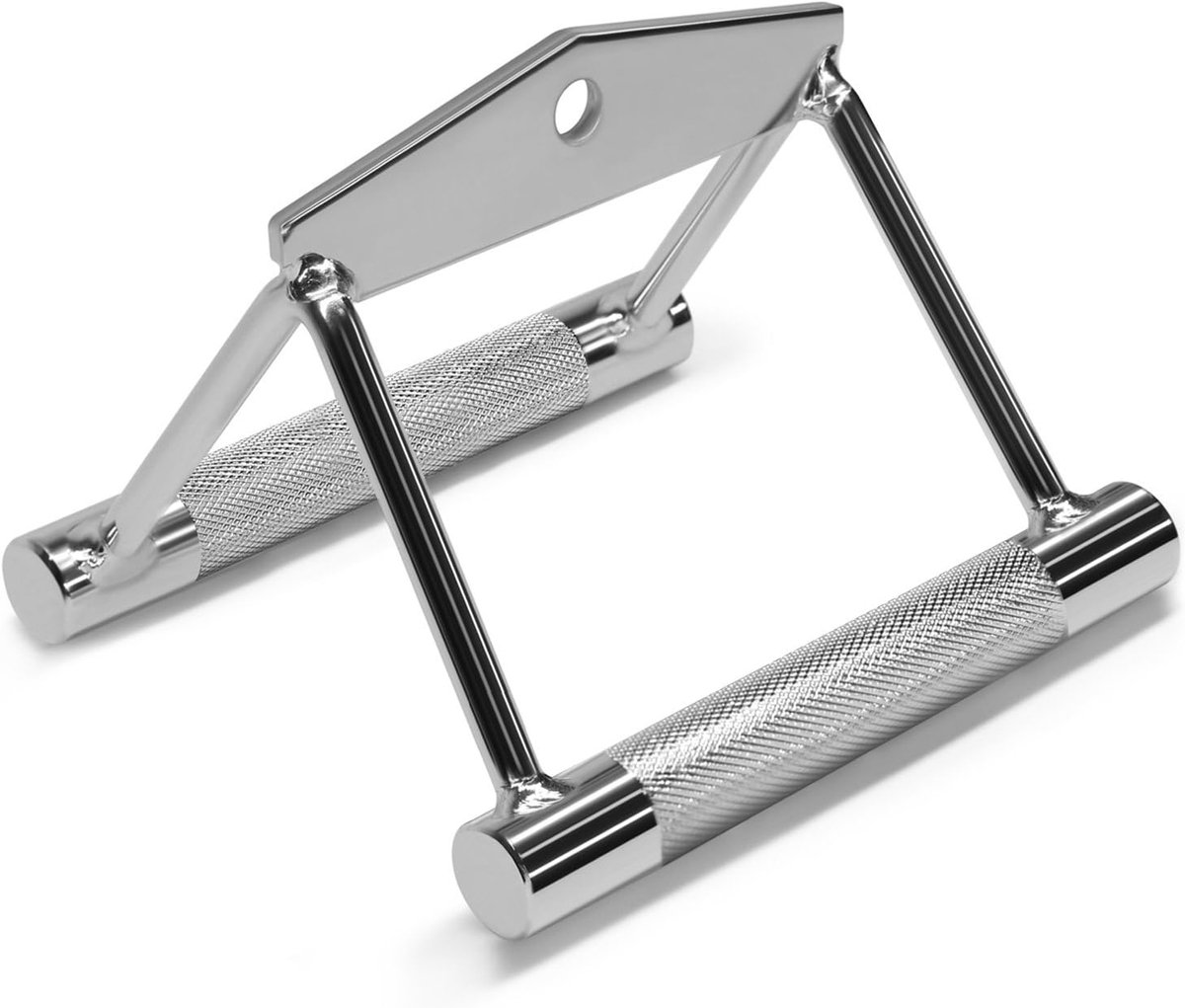 Fitness Handgrepen - Kabelmachine Accessoires - Krachttraining - Duurzame Stalen Constructie - 17 x 13.5 x 18.5 cm - Zilver