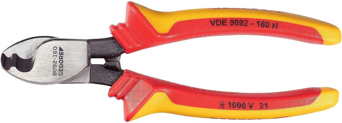 Kabelknipper - Draadknipper - Elektra Werk - Geïsoleerd handvat - 160 mm - Zilver