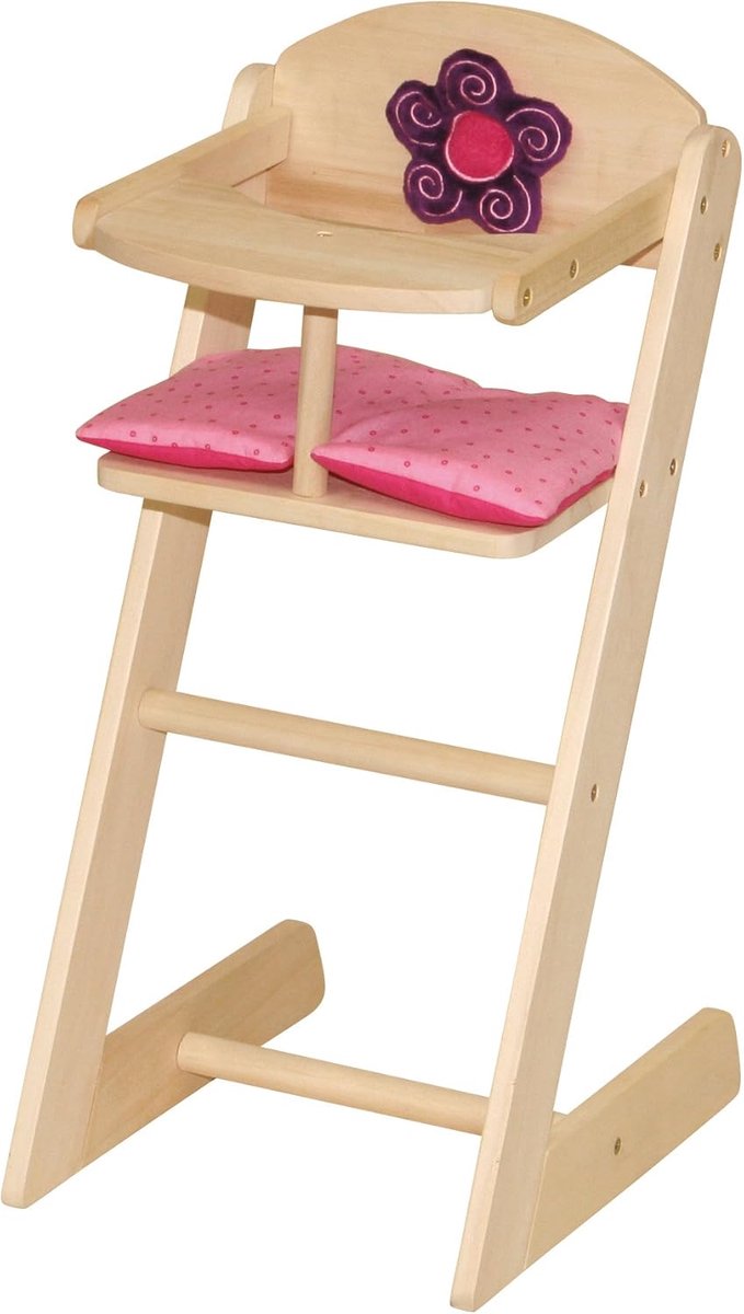 Poppenstoel - Poppenmeubel - Spelen met poppen - Massief hout - 33 x 25 x 56 cm - Naturel